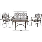 Sophie 4-teiliges Terrassenmöbel-Set – Innen/Außen – PAT5001 – Safavieh
