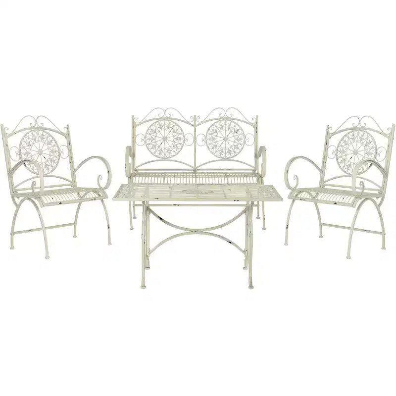 Sophie 4-teiliges Terrassenmöbel-Set – Innen/Außen – PAT5001 – Safavieh