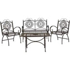 Sophie 4-teiliges Terrassenmöbel-Set – Innen/Außen – PAT5001 – Safavieh