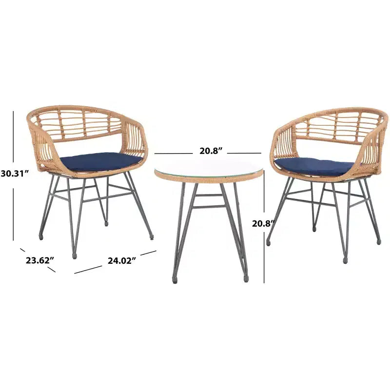 Ferla 3-teiliges Liegestuhl-Set – Innen/Außen – PAT9014 – Safavieh