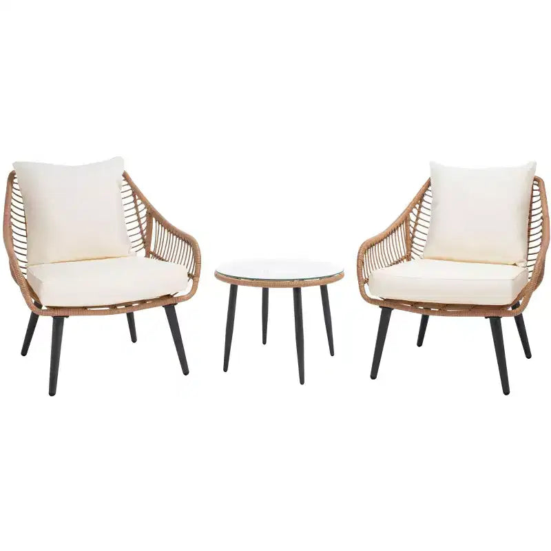 Warlen 3 Piece Lounger Set - Indoor/Outdoor - PAT9016 - Natural/Beige - Safavieh