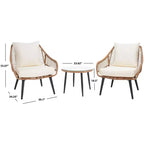 Warlen 3-teiliges Lounger-Set – Innen/Außen – PAT9016 – Natur/Beige – Safavieh