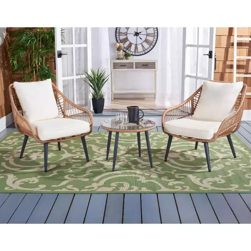 Warlen 3-teiliges Lounger-Set – Innen/Außen – PAT9016 – Natur/Beige – Safavieh