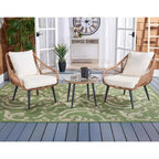Warlen 3-teiliges Lounger-Set – Innen/Außen – PAT9016 – Natur/Beige – Safavieh