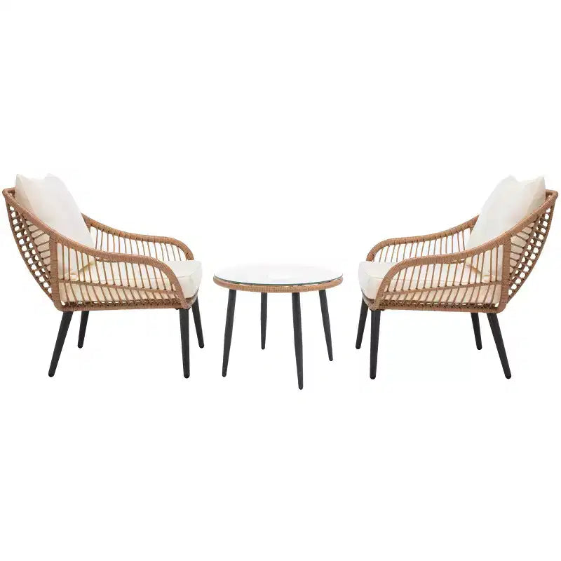 Warlen 3-teiliges Lounger-Set – Innen/Außen – PAT9016 – Natur/Beige – Safavieh