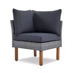 9-teiliges Rattan-Sofa-Set für den Außenbereich, Lounge-Gruppe mit Couchtisch und waschbaren Kissen, Grau-ModernLuxe