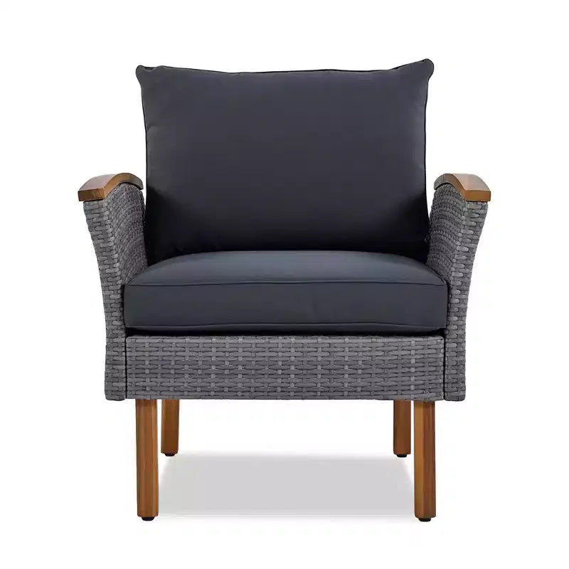 9-teiliges Rattan-Sofa-Set für den Außenbereich, Lounge-Gruppe mit Couchtisch und waschbaren Kissen, Grau-ModernLuxe