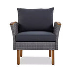 9-teiliges Rattan-Sofa-Set für den Außenbereich, Lounge-Gruppe mit Couchtisch und waschbaren Kissen, Grau-ModernLuxe