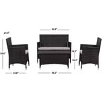 Figueroa 4-teiliges Terrassenset – Innen/Außen – PAT2508 – Safavieh