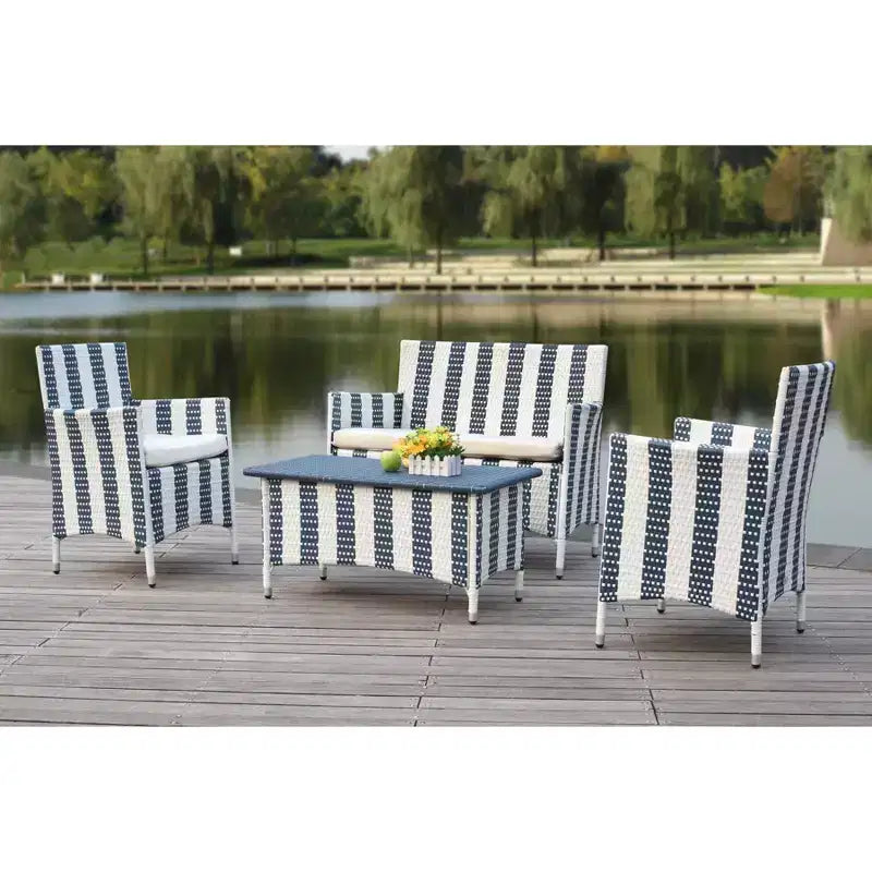 Figueroa 4-teiliges Terrassenset – Innen/Außen – PAT2508 – Safavieh