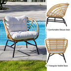 GRANDPATIO Outdoor 5-teiliges Korbsessel-Set mit Zweisitzer