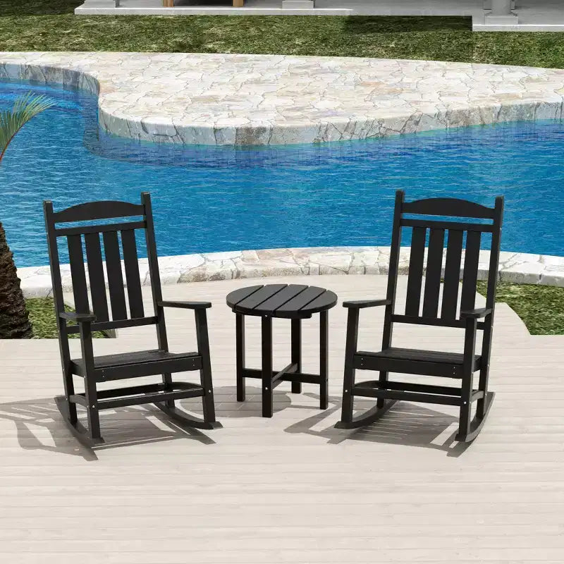 WestinTrends 3-teiliges Schaukelstuhl-Set mit Beistelltisch für Veranda