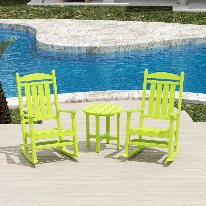 WestinTrends 3-teiliges Schaukelstuhl-Set mit Beistelltisch für Veranda