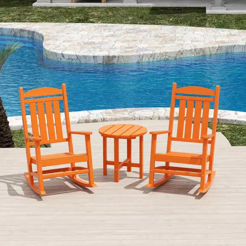 WestinTrends 3-teiliges Schaukelstuhl-Set mit Beistelltisch für Veranda