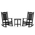 WestinTrends 3 Piece Outdoor Porch Rocking Chairs with Round Side Table Set