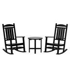 WestinTrends 3 Piece Outdoor Porch Rocking Chairs with Round Side Table Set