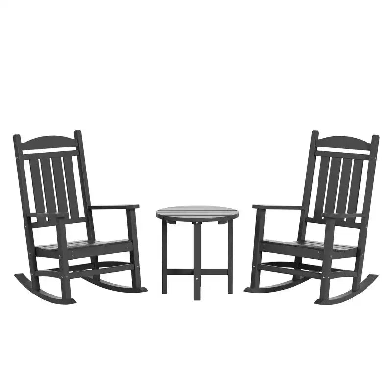 WestinTrends 3-teiliges Schaukelstuhl-Set mit Beistelltisch für Veranda