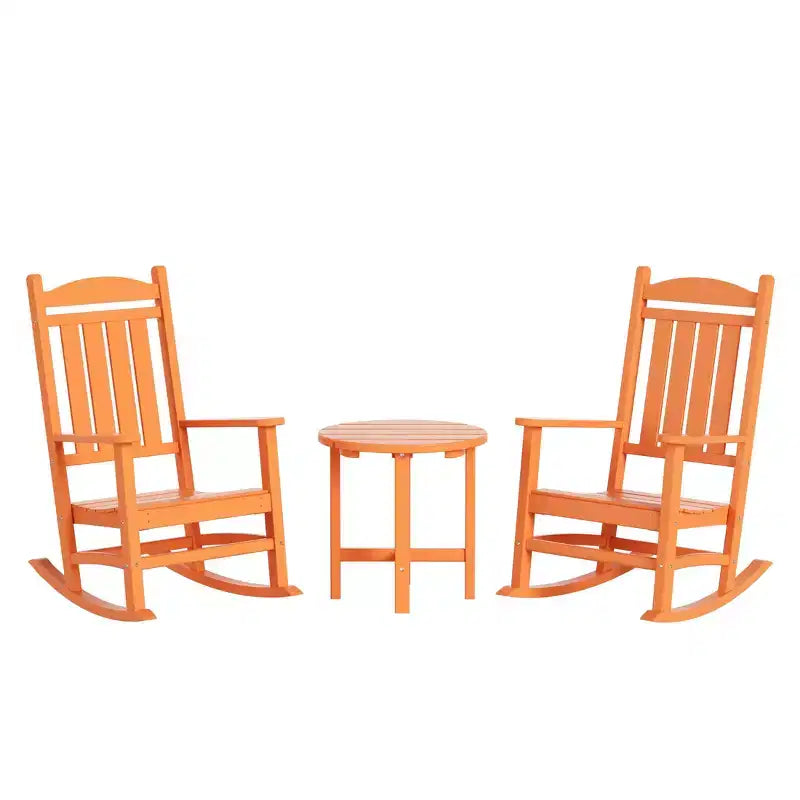 WestinTrends 3-teiliges Schaukelstuhl-Set mit Beistelltisch für Veranda