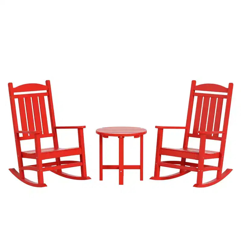 WestinTrends 3-teiliges Schaukelstuhl-Set mit Beistelltisch für Veranda