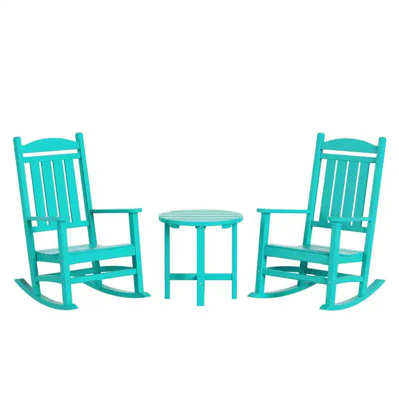 WestinTrends 3-teiliges Schaukelstuhl-Set mit Beistelltisch für Veranda