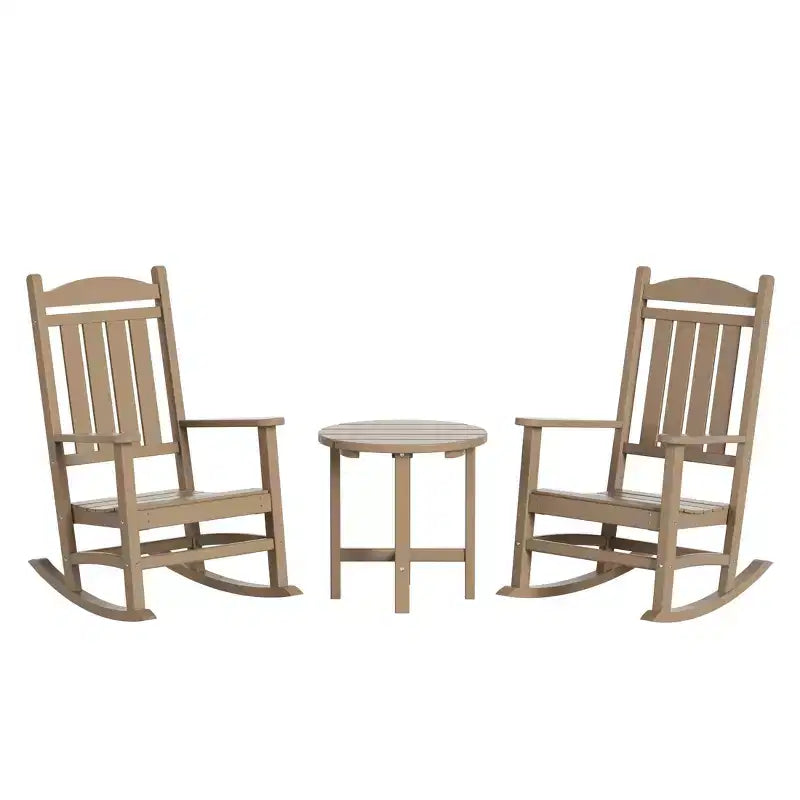 WestinTrends 3-teiliges Schaukelstuhl-Set mit Beistelltisch für Veranda
