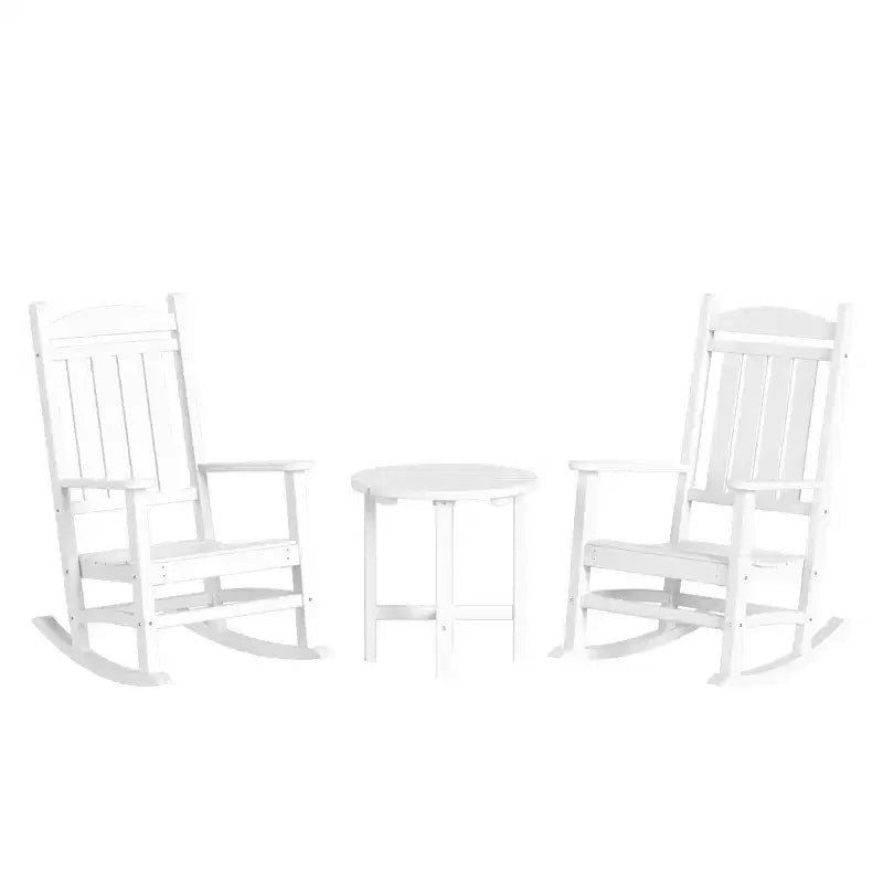 WestinTrends 3-teiliges Schaukelstuhl-Set mit Beistelltisch für Veranda