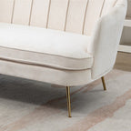 Kleines Mini-Zimmer-Sofa Zweisitzer mit Goldmetallfüßen - 2 Sitzer