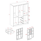 Palace Imports 100% Massivholz Cosmo Kleiderschrank mit 3 Türen mit Massivholz- oder Spiegeltüren