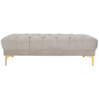 Grey / Navy Velvet Tufted Rectangular Bench with Brass Legs for 1–2 Person