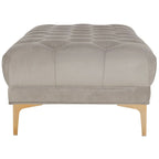 Grey / Navy Velvet Tufted Rectangular Bench with Brass Legs for 1–2 Person