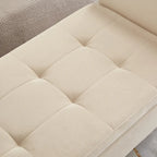 Grey / Orange / Beige Velvet Storage Bed Bench for 1–2 Person