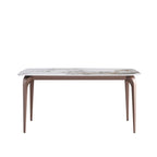 White & Black / Purple / Gold Sintered Stone Top Dining Table with Metal Legs for 4–6 Person