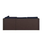 Merrick Lane Allwetter-Loungesofa aus PE-Rattan mit Couchtisch und inkludierten Kissen