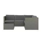 Merrick Lane Allwetter-Loungesofa aus PE-Rattan mit Couchtisch und inkludierten Kissen