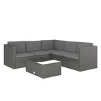 Merrick Lane Allwetter-Loungesofa aus PE-Rattan mit Couchtisch und inkludierten Kissen