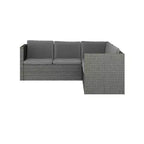 Merrick Lane Allwetter-Loungesofa aus PE-Rattan mit Couchtisch und inkludierten Kissen