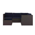 Merrick Lane Allwetter-Loungesofa aus PE-Rattan mit Couchtisch und inkludierten Kissen