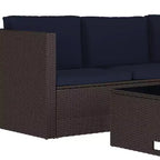 Merrick Lane Allwetter-Loungesofa aus PE-Rattan mit Couchtisch und inkludierten Kissen