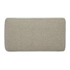 Grey Chunky Fabric Upholstered Ottoman with Matte Black Wood Trim for 1–2 Person