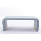 Multi-Color Boucle Fabric Bench Ottoman with Gold Metal Legs for 1–2 Person