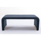 Multi-Color Boucle Fabric Bench Ottoman with Gold Metal Legs for 1–2 Person