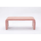 Multi-Color Boucle Fabric Bench Ottoman with Gold Metal Legs for 1–2 Person