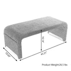 Multi-Color Boucle Fabric Bench Ottoman with Gold Metal Legs for 1–2 Person