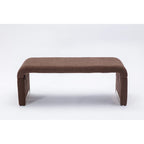 Multi-Color Boucle Fabric Bench Ottoman with Gold Metal Legs for 1–2 Person