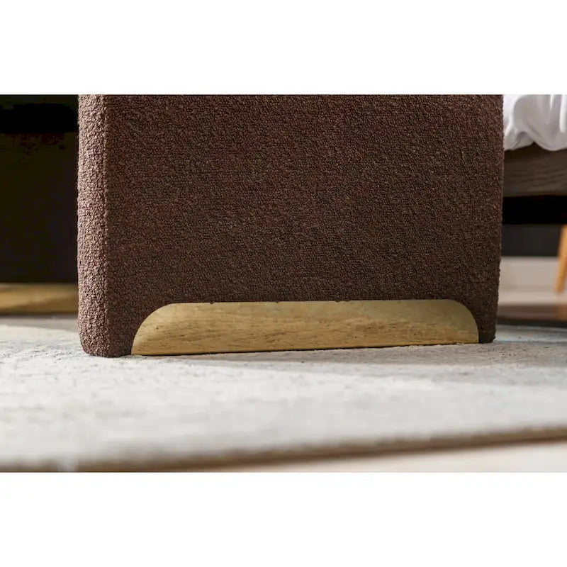 Multi-Color Boucle Fabric Bench Ottoman with Gold Metal Legs for 1–2 Person