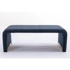 Multi-Color Boucle Fabric Bench Ottoman with Gold Metal Legs for 1–2 Person