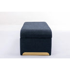 Multi-Color Boucle Fabric Bench Ottoman with Gold Metal Legs for 1–2 Person