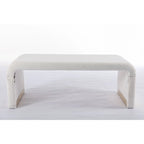 Multi-Color Boucle Fabric Bench Ottoman with Gold Metal Legs for 1–2 Person