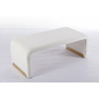 Multi-Color Boucle Fabric Bench Ottoman with Gold Metal Legs for 1–2 Person