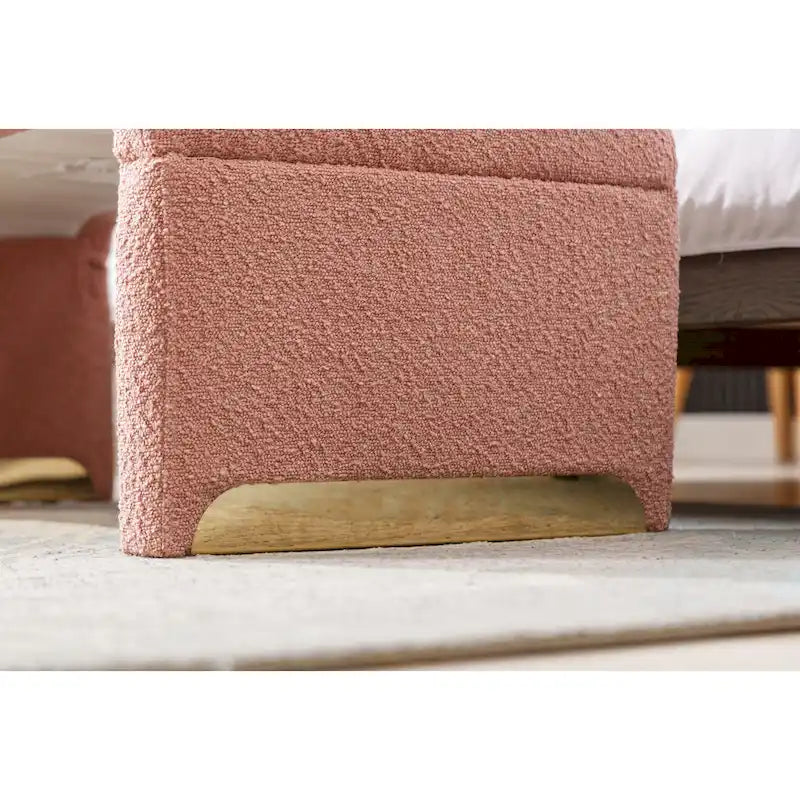 Multi-Color Boucle Fabric Bench Ottoman with Gold Metal Legs for 1–2 Person